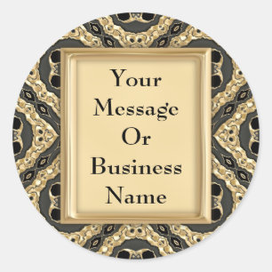 Gold prägeartige Spitze Runder Aufkleber