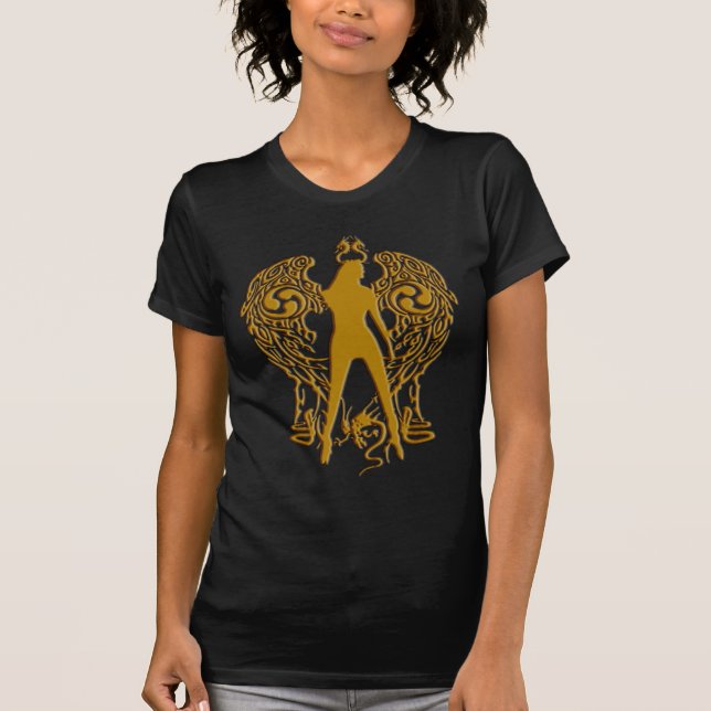 Gold prägen Schlangen-Engels-Shirt T-Shirt (Vorderseite)