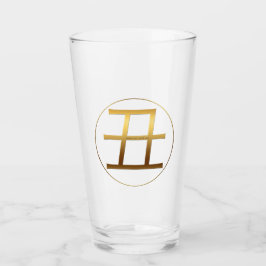 Gold Prägung Ox Jahr Symbol Zodiakglas Glas