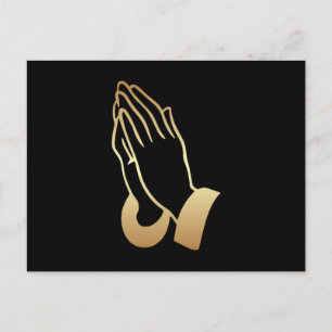 Gold Praying Hands Postkarte