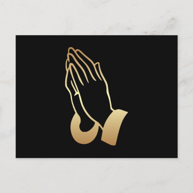 Gold Praying Hands Postkarte (Vorderseite)