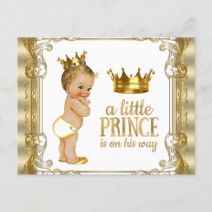 Gold Prince Baby Dusche Einladung
