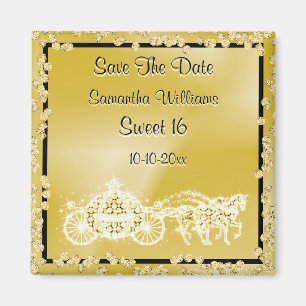 Gold Princess Coach & Horses Save the Date 16. Magnet