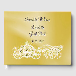 Gold Princess Coach & Pferde Sweet 16 Gästebuch
