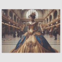 Gold Princess Steampunk Viktorianisch Decoupage