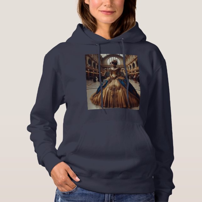 Gold Princess Steampunk Viktorianisch Industrial Hoodie (Vorderseite)
