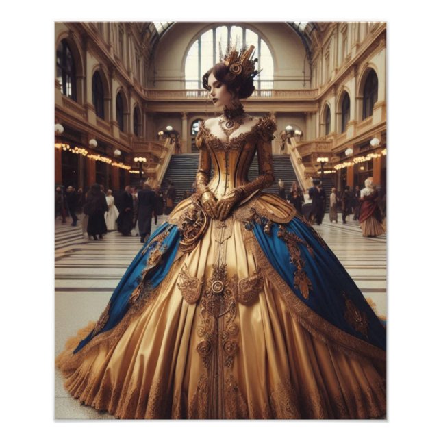 Gold Princess Steampunk viktorianisch industriell Fotodruck (Vorne)