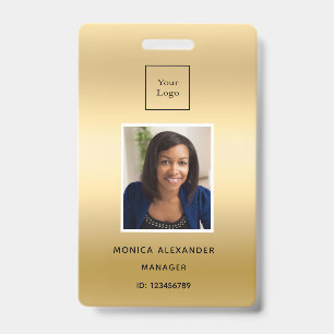 Gold-Profilfoto Geschäft Unternehmens- Ausweis