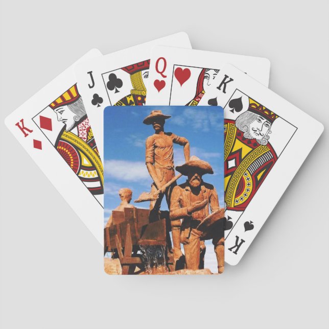 Gold Prospector und Miner Statue Foto entwickelt Spielkarten (Rückseite)