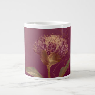 Gold Protea Flower Burgundy Botanical Linework Jumbo-Tasse