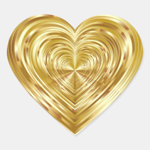 Gold Psychedelic Blank Template Herz-Aufkleber