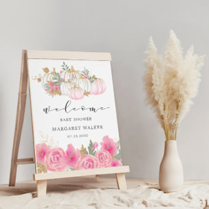 Gold Pumpkin Baby Dusche Willkommenspender Poster