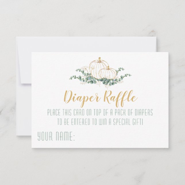 Gold Pumpkin Baby Dusche - Windelruderkarte Einladung (Vorderseite)