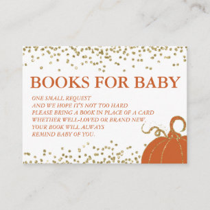 Gold Pumpkin Fall Baby Showcard Buchanfrage Begleitkarte