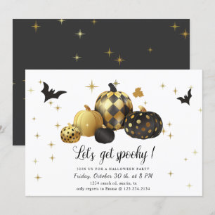 Gold Pumpkin Lassen Sie uns verwöhntes Halloween-P Einladung