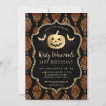 Gold Pumpkin und Orange Damask 21. Geburtstag