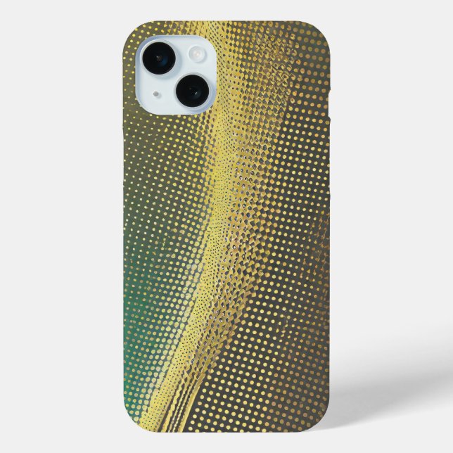 Gold Punkte auf grau und grün Case-Mate iPhone Hülle (Rückseite)
