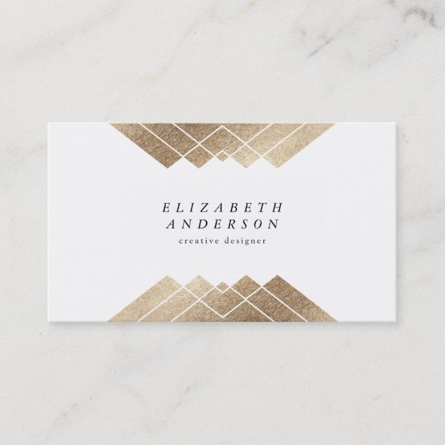 Gold Pyramid Geometric Business Card Visitenkarte (Vorderseite)
