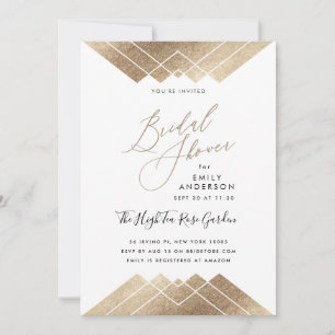 Gold Pyramid Geometric Gatsby Brautparty Einladung