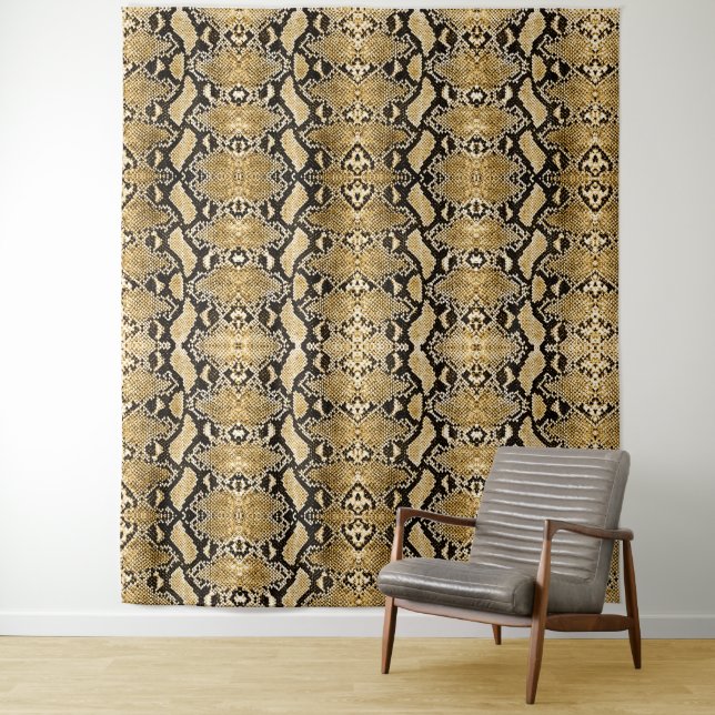 Gold-Python-Schlangenhaut-Hintergrund Wandteppich (Beispiel)