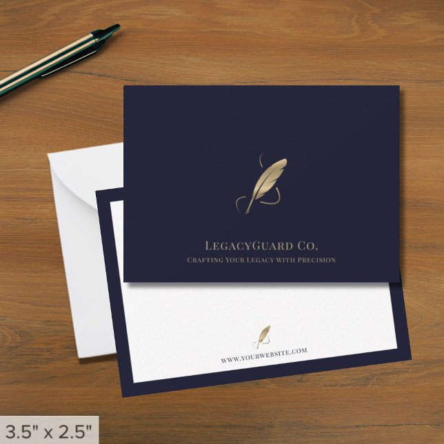 Gold Quill Anwesen Note Card Mitteilungskarte (Von Creator hochgeladen)