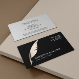 Gold Quill Pen BLACK ÖFFENTLICHES NOTARY SINGNING  Visitenkarte