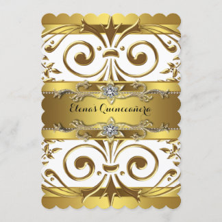 Gold Quinceanera Einladung