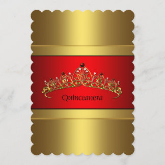 Gold Quinceanera Gold Tiara Geburtstag Einladung