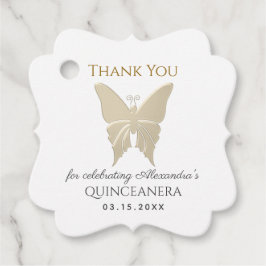 Gold Quinceanera Vielen Dank Geschenkanhänger