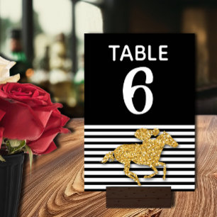 Gold Race Horse Derby Brautparty Tischnummer