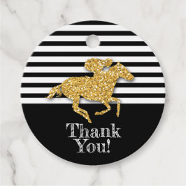 Gold Race Pferd auf schwarzen Streifen Geschenkanhänger