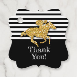 Gold Race Pferd auf schwarzen Streifen Geschenkanhänger