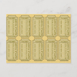 Gold Raffle Tickets Postkarte