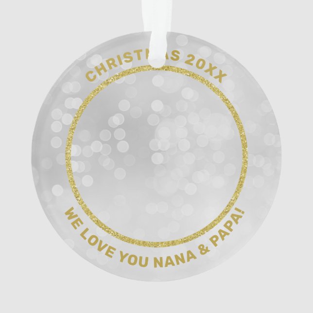 Gold Rahmen Foto Wir Liebe Sie Großeltern Ornament (Rückseite)