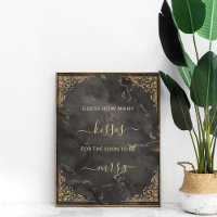 Gold Rahmen schwarze Marmor Wie viele Kisses Spiel