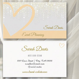 Gold Rain Driving Cream Peach Heart Event Planner Visitenkarte