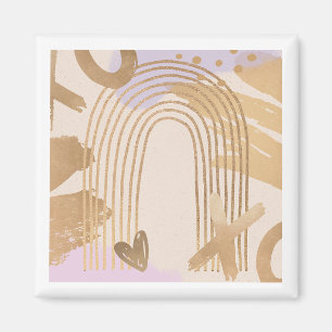 Gold Rainbow XOXO Formen Collage Magnet