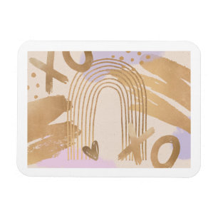 Gold Rainbow XOXO Formen Collage Magnet
