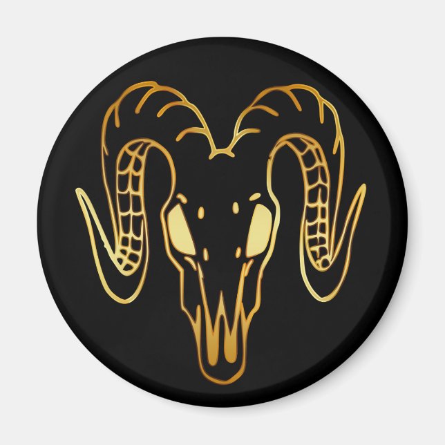 GOLD RAM-KOPF MAGNET (Vorne)
