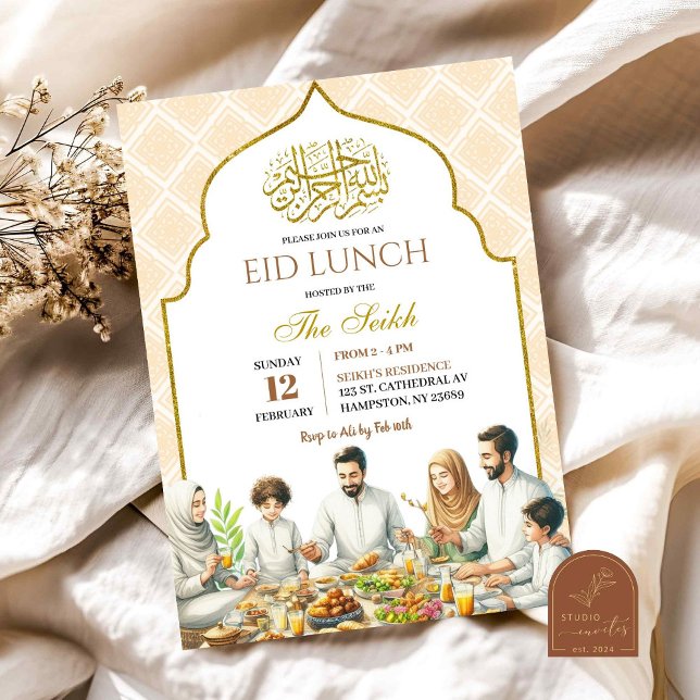 Gold Ramadan Eid Lunch Islam Family Einladung (Von Creator hochgeladen)