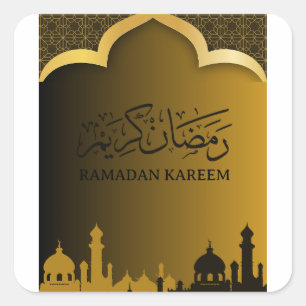 Gold Ramadan Kareem 2024 Quadratischer Aufkleber
