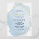 Gold Real Foil Frame Blue Wasserfarbe Bat Mitzvah Folieneinladung<br><div class="desc">Diese Einladung enthält ein echtes Fotolahmen in der Wahl von Gold,  Silber oder Rose. Fügen Sie den benutzerdefinierten Text mithilfe des Vorlagenformulars hinzu. Zusätzliche Optionen für Text und Layout sind verfügbar,  wenn Sie weitere Anpassungen vornehmen möchten.</div>