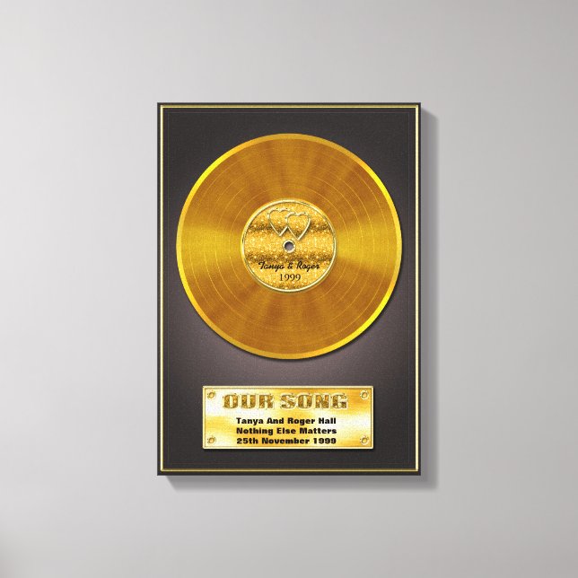 Gold Record Special Date Memory-Geschenk Leinwanddruck (Vorderseite)