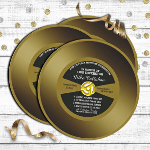 Gold Record Vinyl 45 Geburtstagsparty Einladung