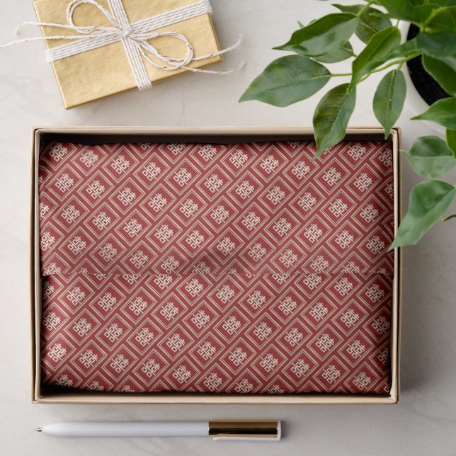 Gold Rectangle Double Happiness Chinese Wedding Seidenpapier (Geschenk)
