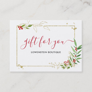 Gold Red Berry Holiday Geschenk Rabattkarte