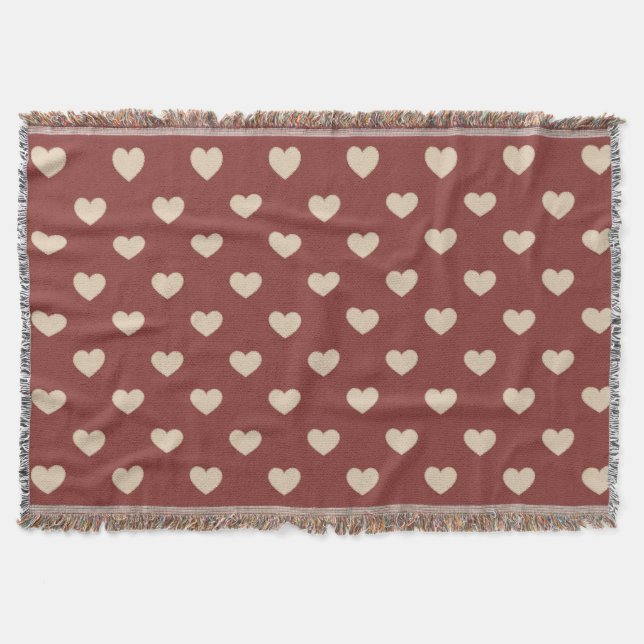 Gold Red Cream Glitter Hearts  Decke (Vorderseite)