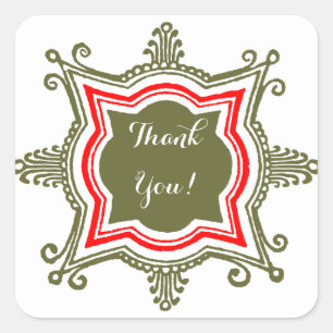Gold Red Custom Danke Stickers