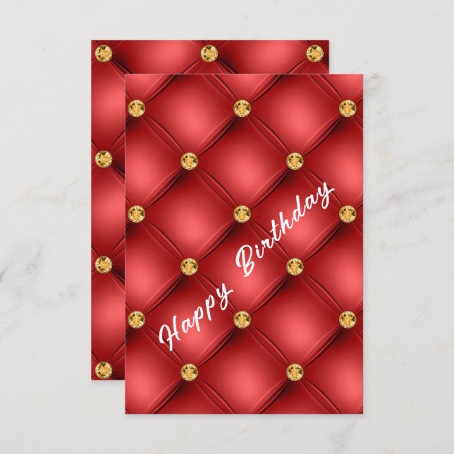 Gold Red Diamond Tuflische Romantische Geburtstags (Vorne/Hinten)