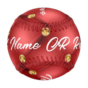 Gold Red Diamond Tufliter Leder Textname Baseball